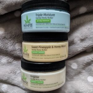 Hempz Herbal Body Butter Set - Blue, Yellow, Cream
